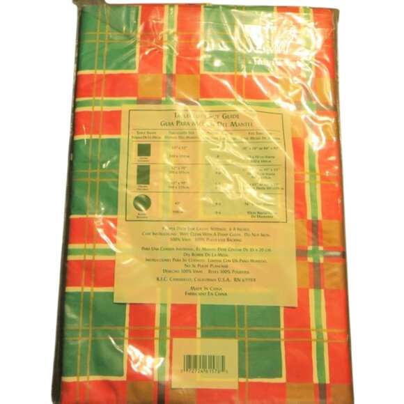 Pair Of Christmas Vinyl Tablecovers  60 Inch Round New In Packages Holiday Decor - Picture 6 of 6